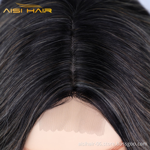 Aisi Hair Girls Colored Body Hair Products For Black Women Wholesale Fiber Temperatured Sythentic Ombre Blonde Hair